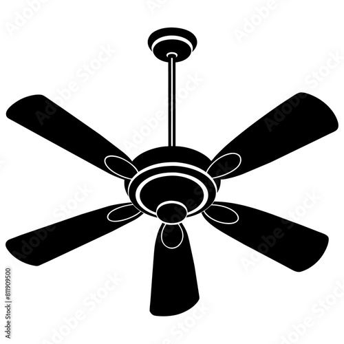ceiling fan vector silhouette illustration