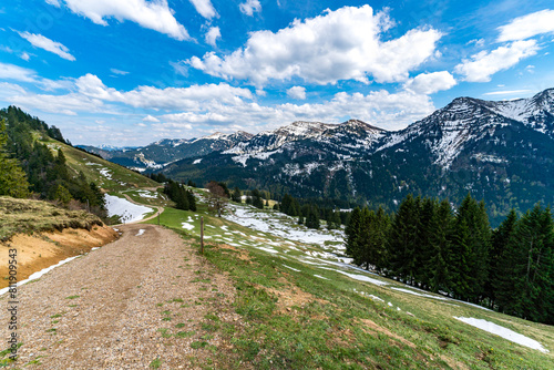Beautiful panoramic circular hiking trail to the Denneberg at the Nagelfluhkette near Oberstaufen Steibis photo