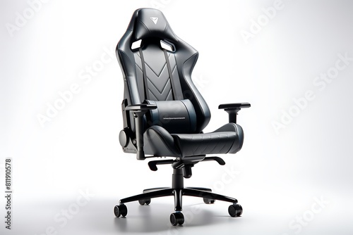 White leather office and gaming chair .3d render illustration