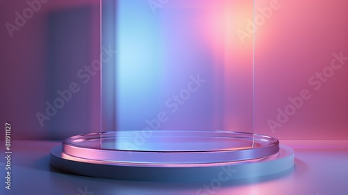 Crystal Clear Glass Podium with Focused Lighting for Premium Product Display