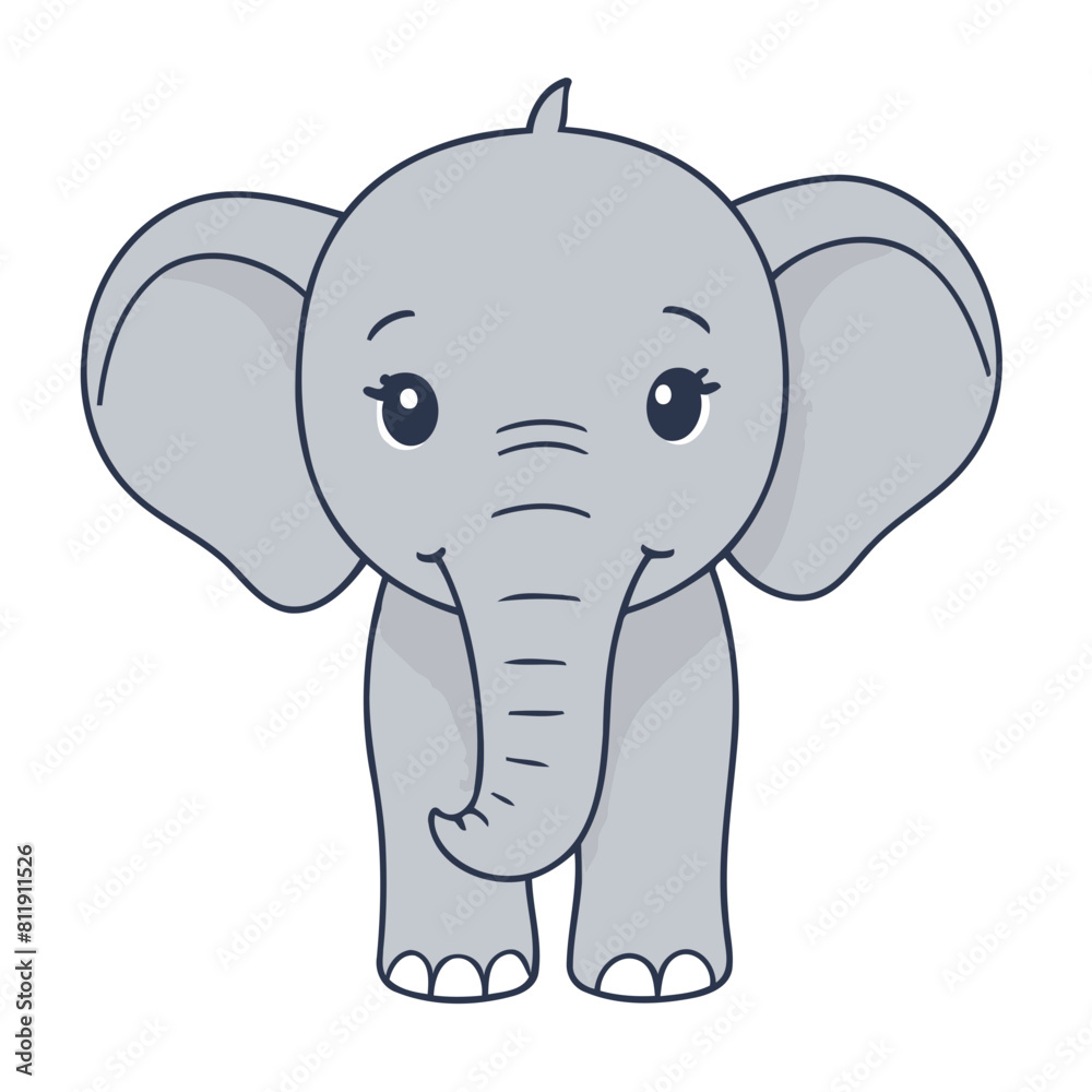 Cute Elephant vector illustration for children