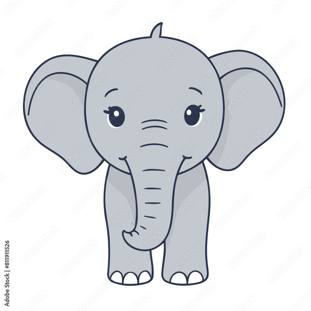 Obraz premium Cute Elephant vector illustration for children