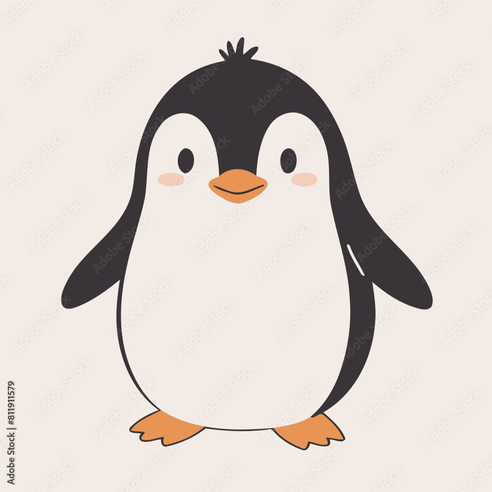 Cute vector illustration of a Penguin for youngsters' picture books Cute vector illustration of a Penguin for youngsters' picture books
