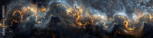 Fiery Marble Cataclysm - Dramatic Abstract Textured Dark Background photo