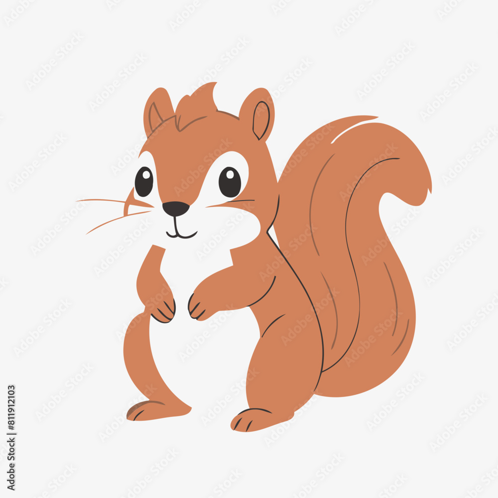 Vector illustration of a cute Squirrel for kids Vector illustration of a cute Squirrel for kids