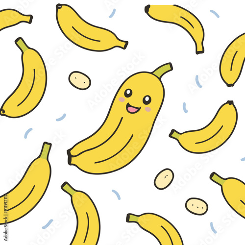 Cute Banana for children story book vector illustration