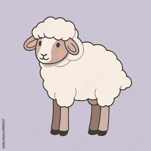 Cute vector illustration of a Sheep for youngsters' picture books