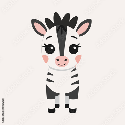 Cute Zebra for children s literature vector illustration