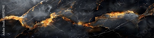 Exquisite Black Marble Texture with Intricate Golden Veins Creating a Sophisticated and Luxurious Background photo