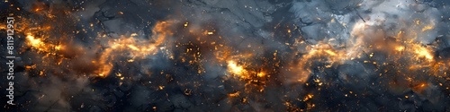 Chaotic Marble Texture of Fiery Explosions and Molten Lava Flows in a Dynamic,Apocalyptic Backdrop photo
