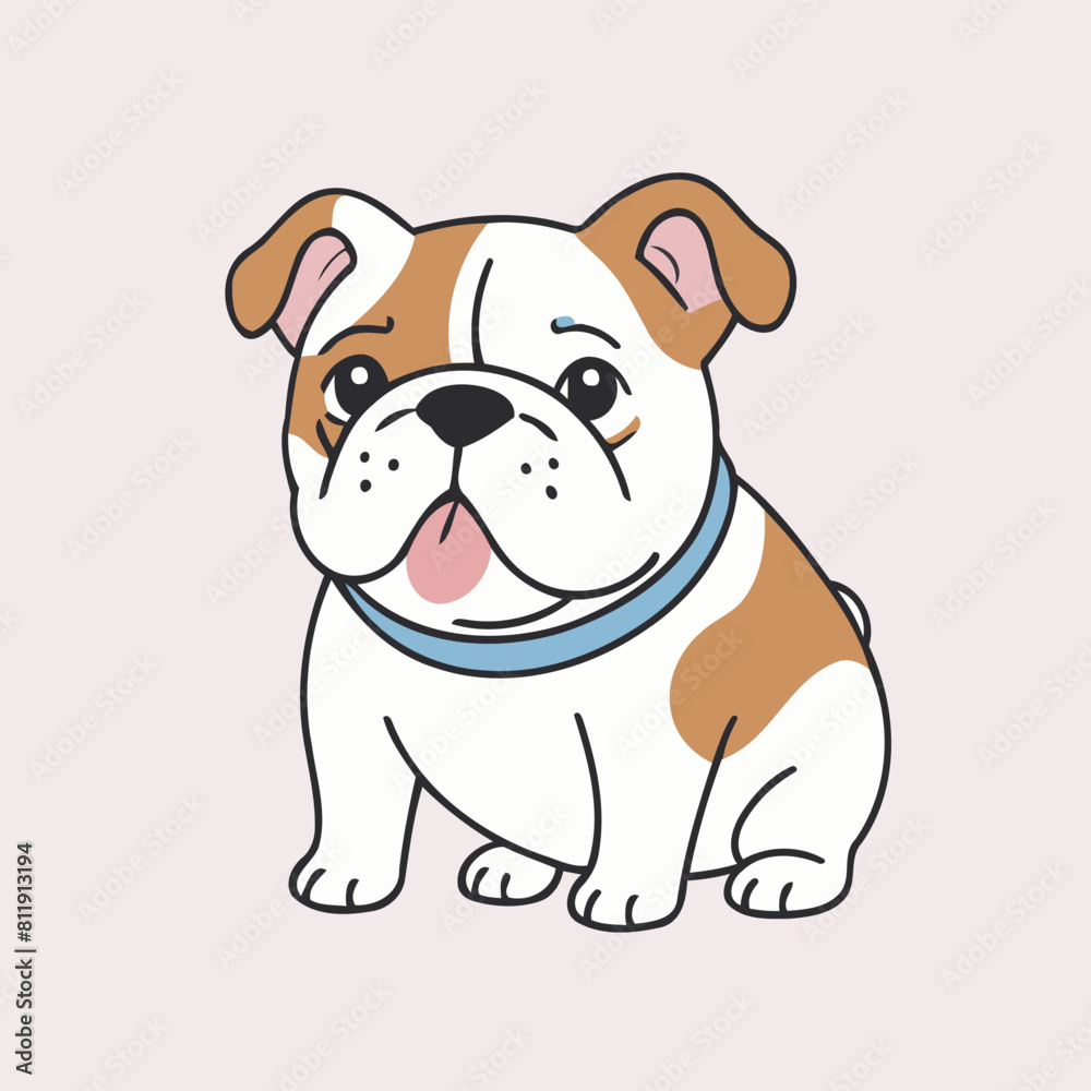 Vector illustration of a cute Bulldog for toddlers Vector illustration of a cute Bulldog for toddlers