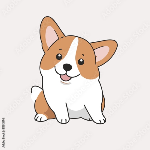 Cute vector illustration of a Dog for kids