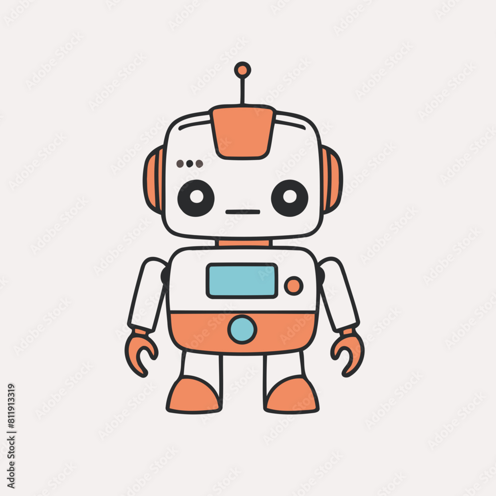 Cute vector illustration of a Robot for kids' reading time Cute vector illustration of a Robot for kids' reading time