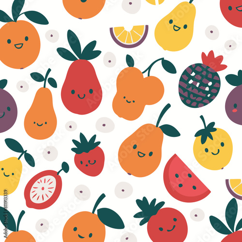 Vector illustration of a cute Fruits for kids story book
