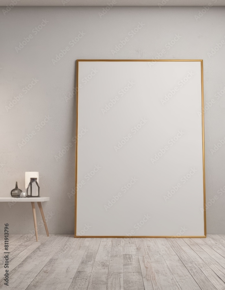 Minimalist Frame Mockup Hanging on a Stylish Wall in a Modern Apartment, Perfect for Displaying Artwork, Posters, or Photography Minimalist Frame Mockup Hanging on a Stylish Wall in a Modern Apartment, Perfect for Displaying Artwork, Posters, or Photography