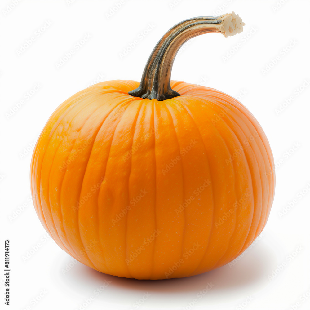 Obraz premium pumpkin isolated on white background with long stem high quality 