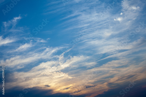 Cloudscape with the sun behind the clouds