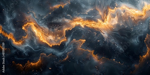 Fiery Cosmic Storm Unleashing Chaotic Energies Across the Ethereal Landscape of the Celestial Realm photo