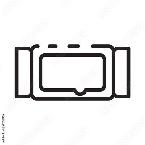 Cosmetic Makeup Wet Tissue Line Icon