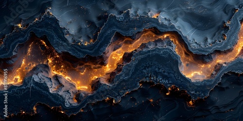 Mesmerizing Marble Mosaic:Fiery Fractals and Ethereal Energies in a Captivating Natural Masterpiece