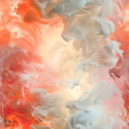 An abstract of smoke in bright red and soft white tile seamless pattern background © imountain