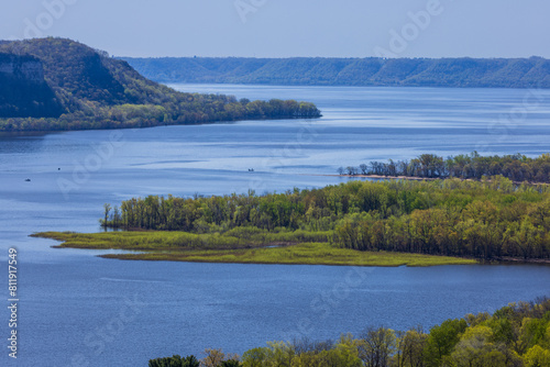 A Scenic View Of The Mississippi River In Spring