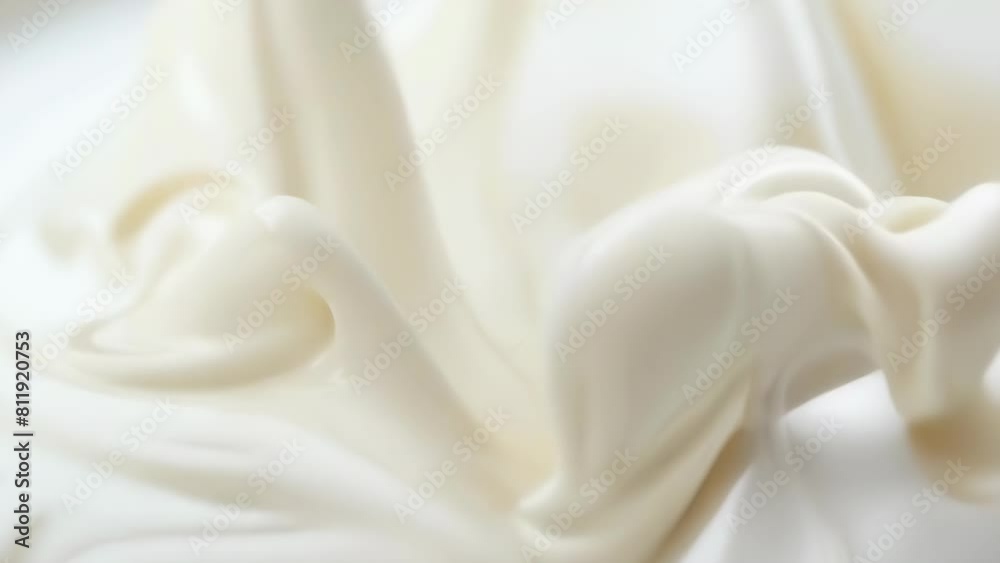 Cream gracefully twist and turn, forming elegant shapes. Smooth texture flows like silk, rising and falling in soft waves, creating a mesmerizing visual feast that evokes a sense of culinary delight Cream gracefully twist and turn, forming elegant shapes. Smooth texture flows like silk, rising and falling in soft waves, creating a mesmerizing visual feast that evokes a sense of culinary delight