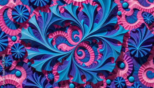 pink fractal pulse abstract violet psychedelic digital design challenging image crinkle blue cut optically hallucinogen colourful geometric decorative hypnotic optical illusion movement motion star photo