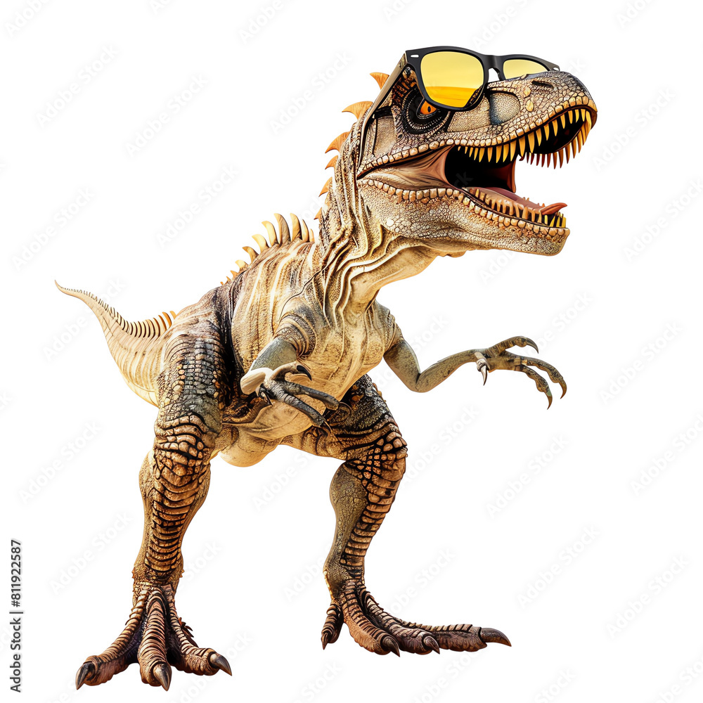 Fototapeta premium The Albertosaurus dinosaur was a bipedal predator that stood 30 feet tall