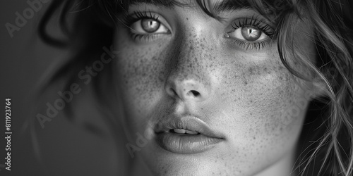 Black and white woman portrait