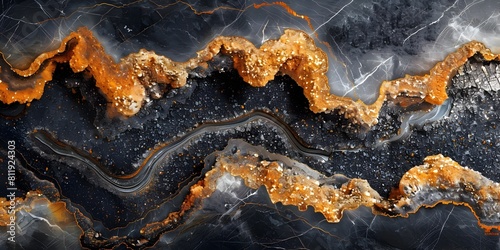 Stunning Abstract Marble Texture with Vibrant Geological Formations and Intricate Fractal Patterns © prasong.