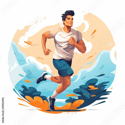 A man in sportswear is running.