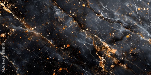 Dramatic Black Marble Background with Mesmerizing Textured and Fractal Patterns,Featuring Luxurious Gold Accents for a Sophisticated and Captivating