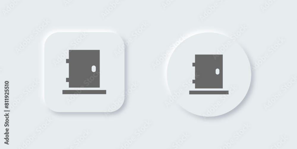 Door solid icon in neomorphic design style. Doorway signs vector illustration. Door solid icon in neomorphic design style. Doorway signs vector illustration.