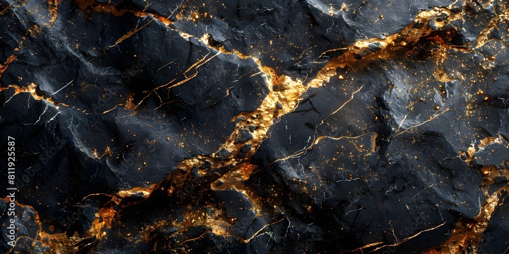Obraz premium Black marble with golden veins abstract background with natural texture and pattern for graphic design,interior,architecture,creative projects