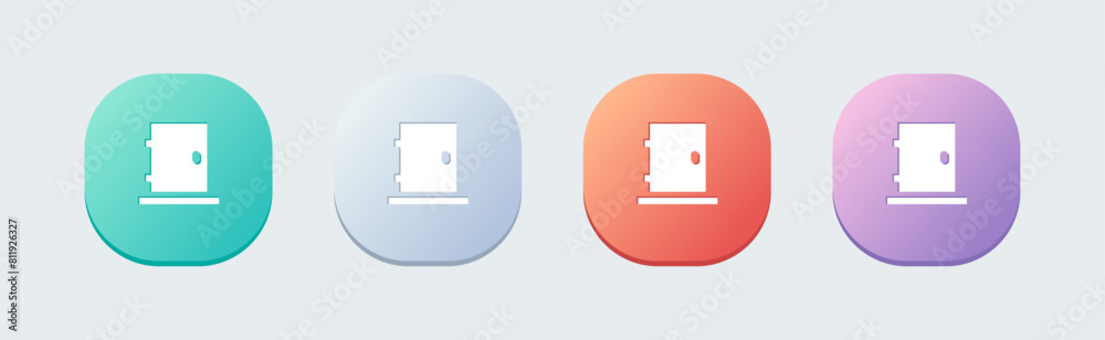 Door solid icon in flat design style. Doorway signs vector illustration. Door solid icon in flat design style. Doorway signs vector illustration.