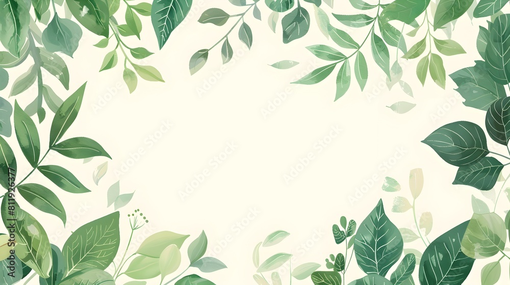 Elegant Botanical Foliage Backdrop with Overlapping Leaf Arrangements in Neutral Tones Creating a Serene and Peaceful Nature Inspired Environment