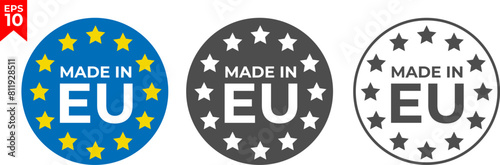 Made in European Union labels, badges and stickers