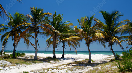 Palmeras en Verano  Explora la Belleza de una Playa Mexicana en una Escena Tropical y Relajante  Generative Ai