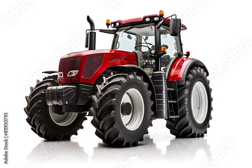 Modern tractor isolated on white background. 3d rendering image with clipping path