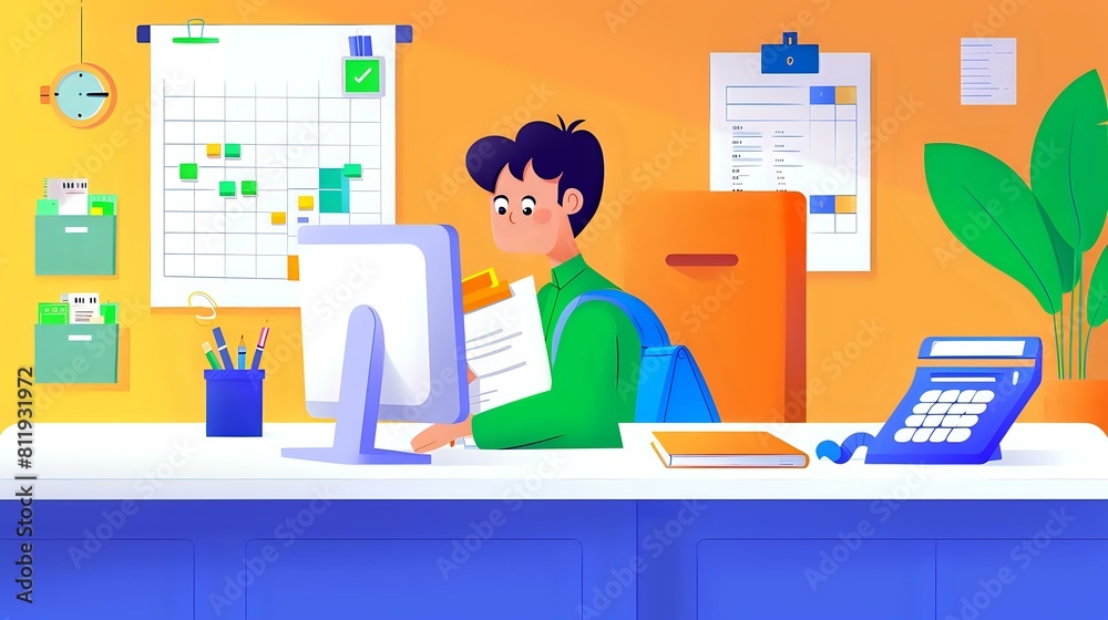 Organized Accounting Professional in a Well-Equipped Office Environment Organized Accounting Professional in a Well-Equipped Office Environment