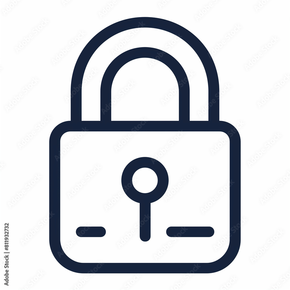 Linear Icon Depicting a Lock for Asset Security Linear Icon Depicting a Lock for Asset Security