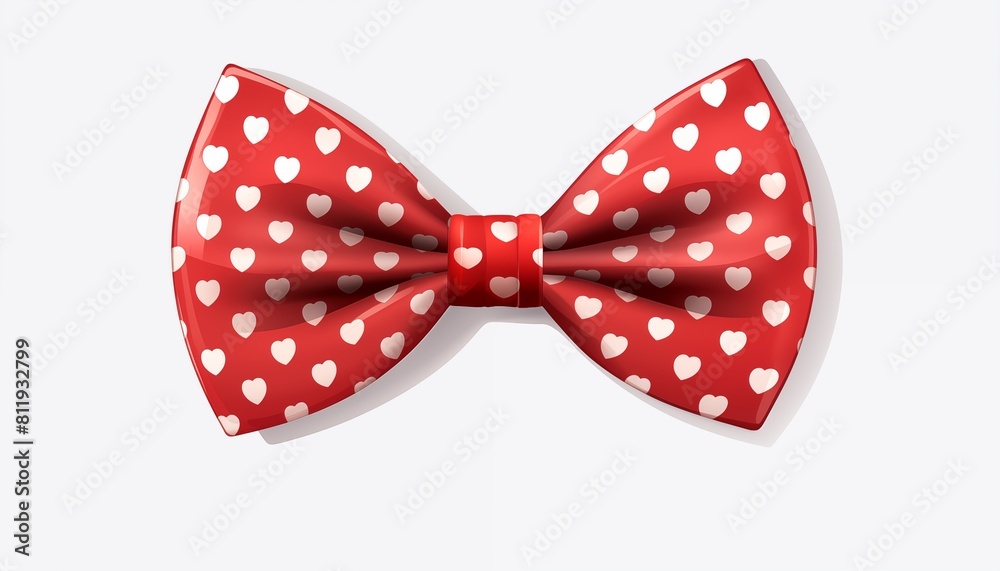 red bow tie with heart pattern red bow tie with heart pattern