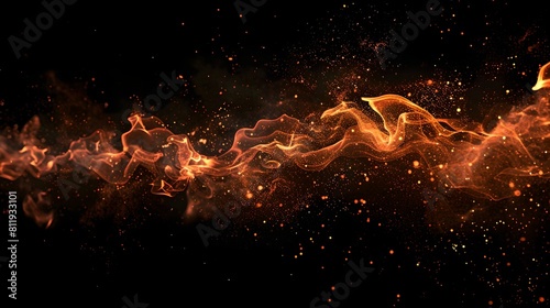 Ethereal Flames Dance in a Dark Void, Abstract Fiery Background, Warm Glowing Energy, Digital Art for Design Projects. AI © Irina Ukrainets