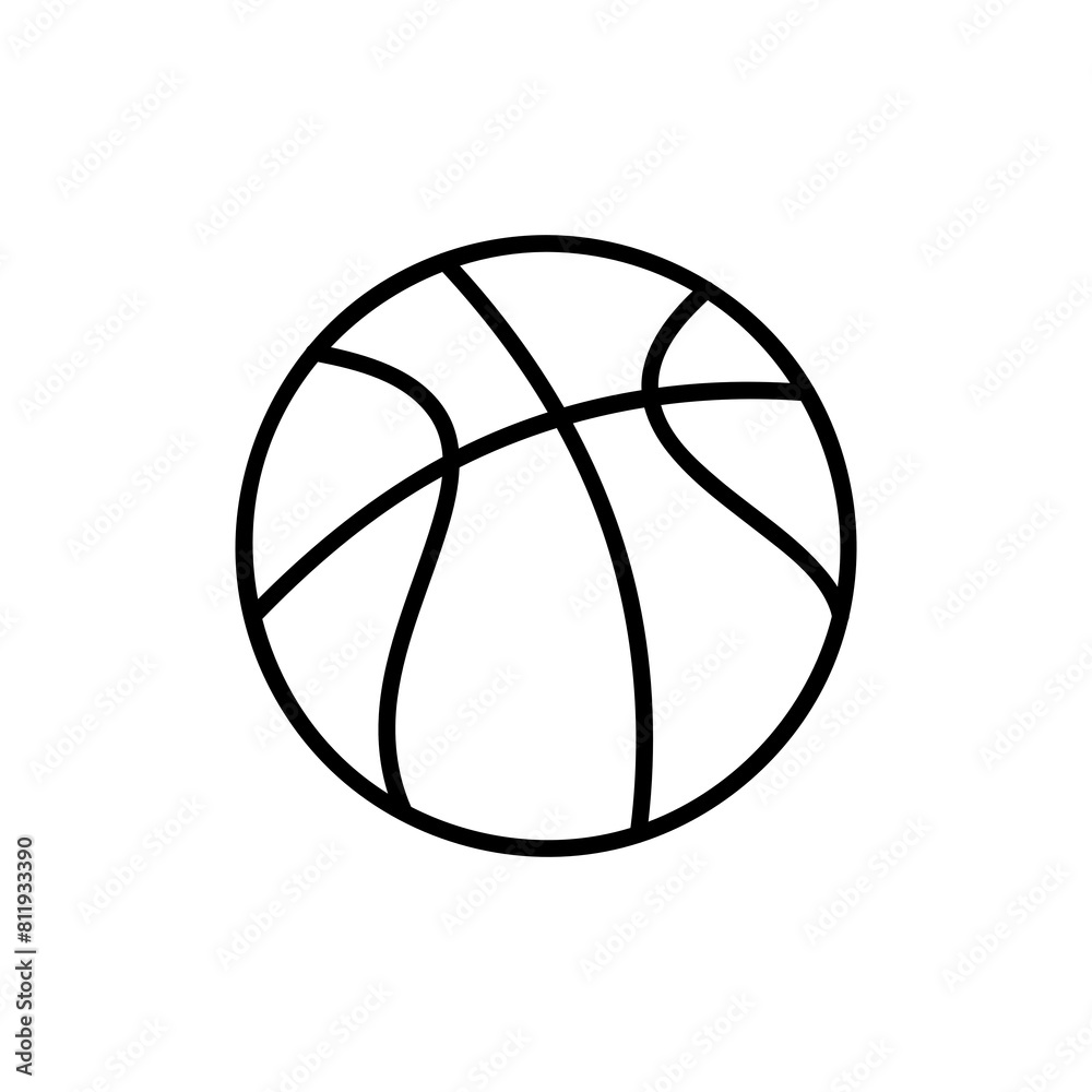 Basketball icon on transparent background.