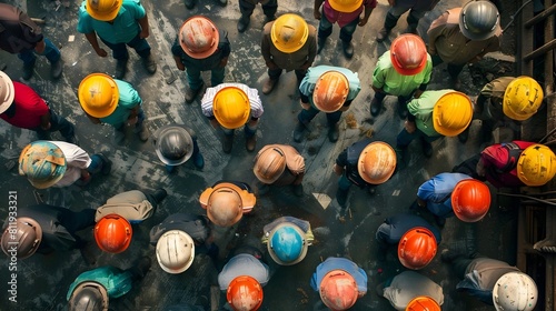 Industrial Zone: Diligent Workforce Operating Heavy Machinery within a Steel Manufacturing Plant
