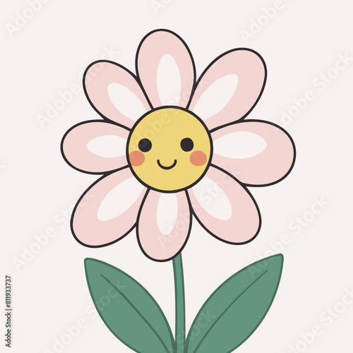Vector illustration of a playful Flower for preschoolers' storytime