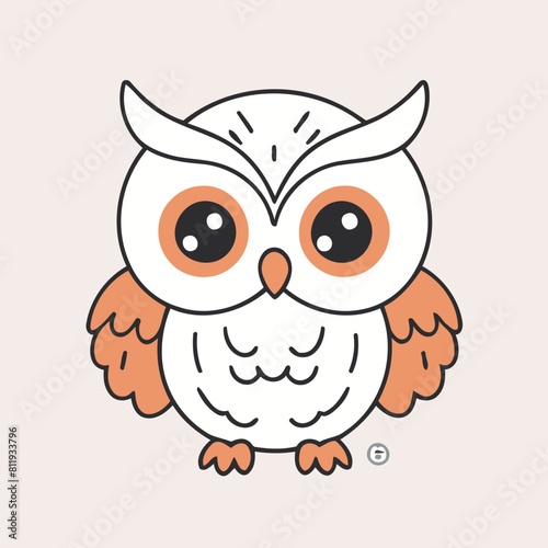 Cute vector illustration of a Owl for early readers' delight