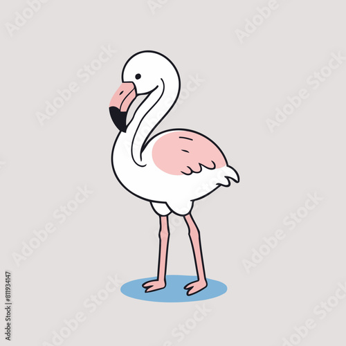 Cute Flamingo vector illustration for kids' adventure tales