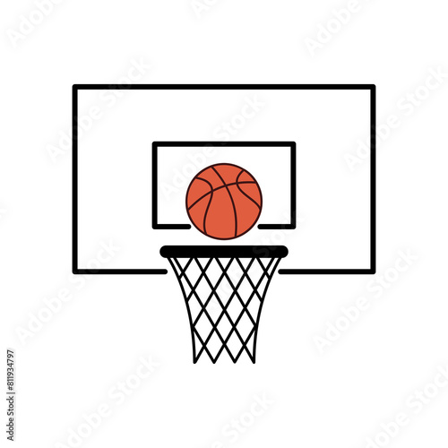 basketball basket icon isolated on transparent background.